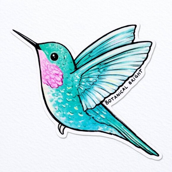 Hummingbird‎ Sticker - Waterproof Vinyl Decal - Holographic Details - 3 for $15 - Picture 3 of 7